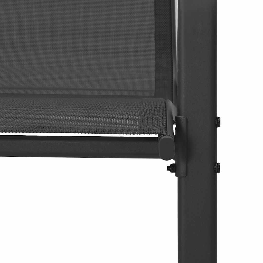 Stapelbare Gartenstühle 6 Stk. Schwarz Textilene