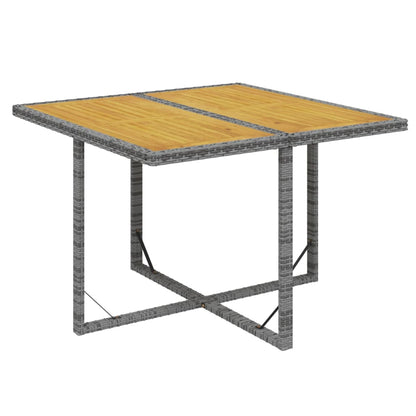 9-tlg. Garten-Essgruppe mit Kissen Poly Rattan Grau