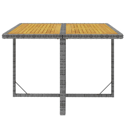 9-tlg. Garten-Essgruppe mit Kissen Poly Rattan Grau