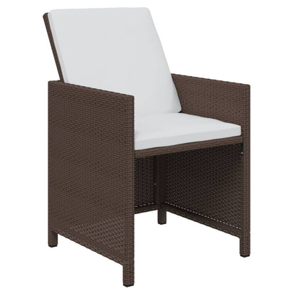 7-tlg. Garten-Essgruppe mit Kissen Poly Rattan Braun
