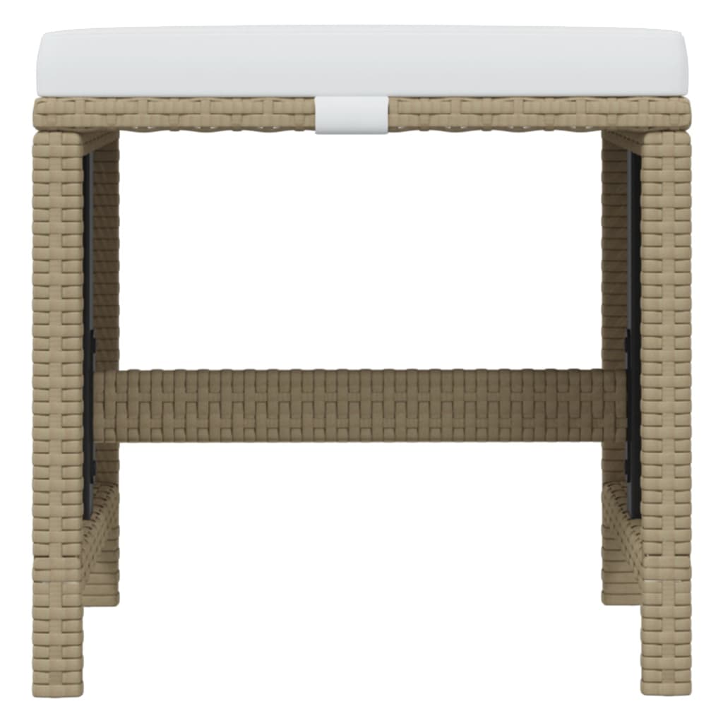 11-tlg. Garten-Essgruppe mit Kissen Poly Rattan Beige