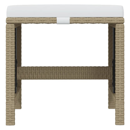 11-tlg. Garten-Essgruppe mit Kissen Poly Rattan Beige