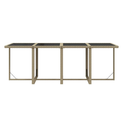 9-tlg. Garten-Essgruppe mit Kissen Poly Rattan Beige