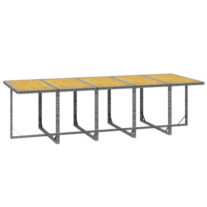 11-tlg. Garten-Essgruppe mit Auflagen Poly Rattan Grau