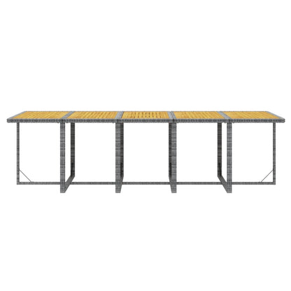 11-tlg. Garten-Essgruppe mit Auflagen Poly Rattan Grau