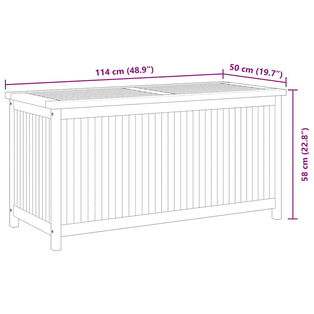 Gartenbox 114x50x58 cm Massivholz Teak