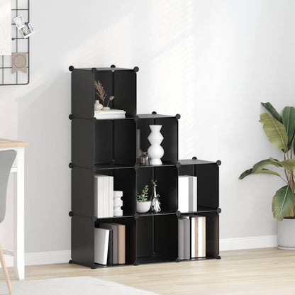 Regalsystem mit 9 Würfeln Schwarz PP