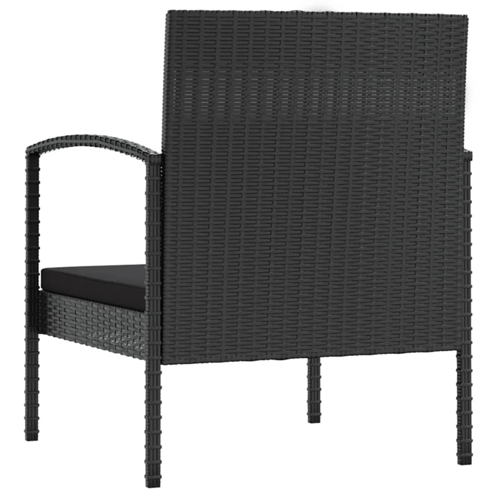 8-tlg. Garten-Lounge-Set mit Auflagen Poly Rattan Schwarz