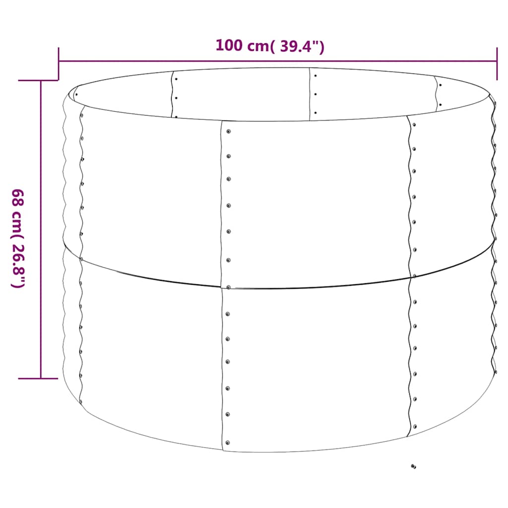 Hochbeet Verzinkter Stahl 100x100x68 cm Braun