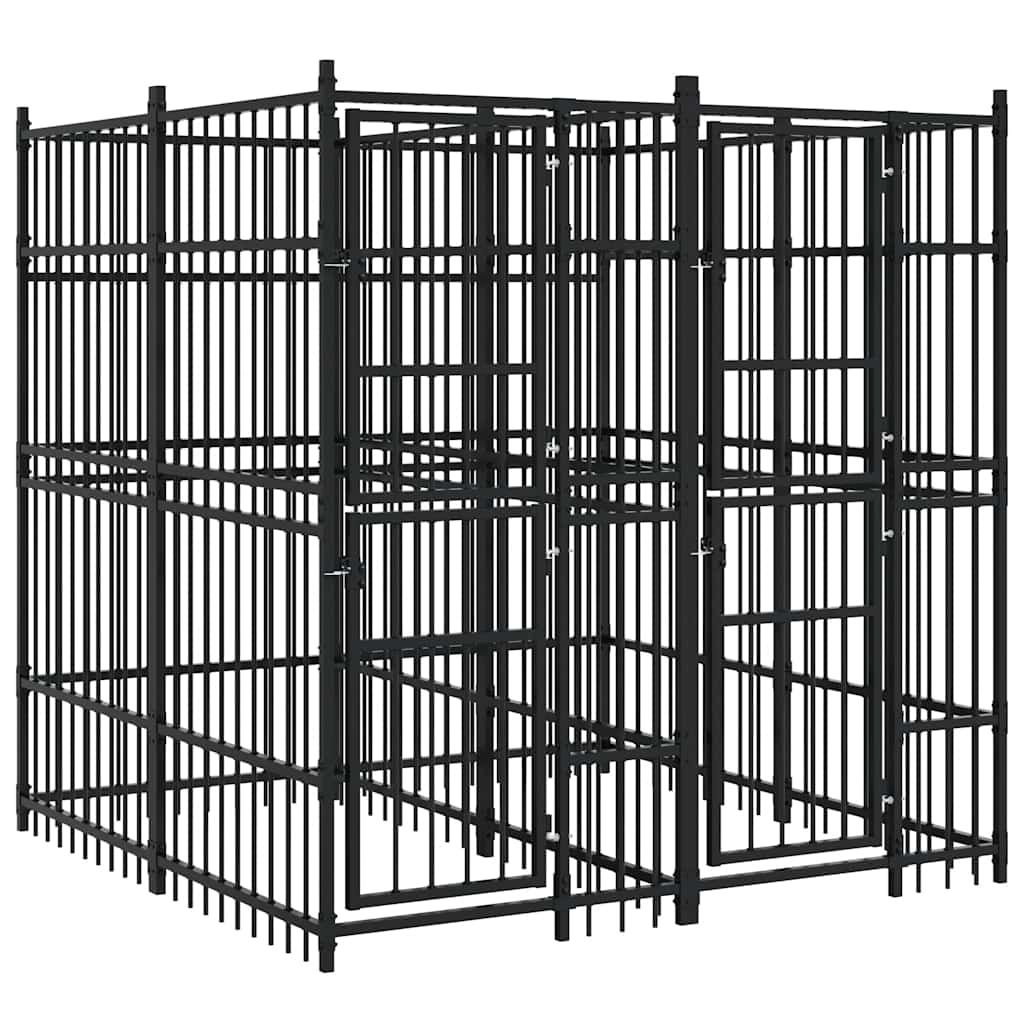 Outdoor-Hundezwinger Stahl 3,69 m²