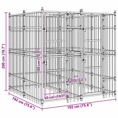 Outdoor-Hundezwinger Stahl 3,69 m²