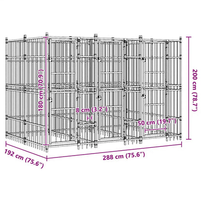 Outdoor-Hundezwinger Stahl 5,53 m²