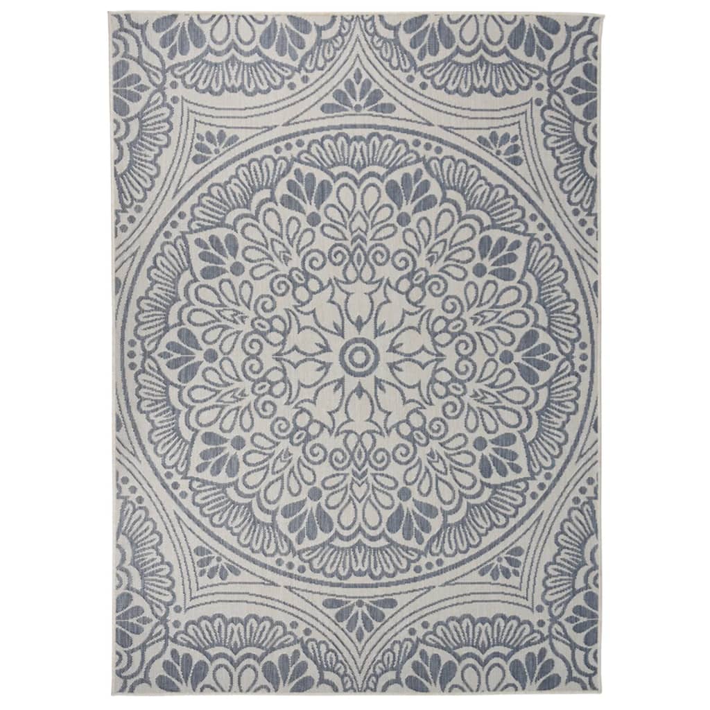 Outdoor-Teppich Flachgewebe 200x280 cm Blaues Muster
