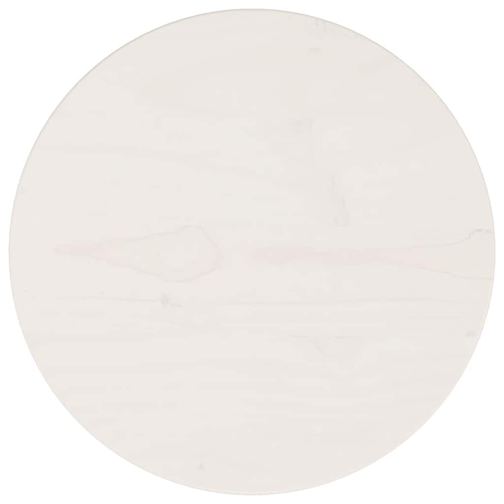Tischplatte Weiß Ø30x2,5 cm Massivholz Kiefer