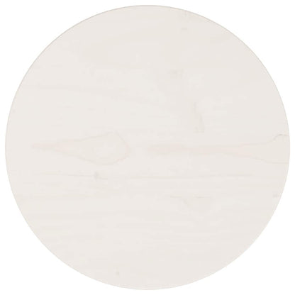 Tischplatte Weiß Ø30x2,5 cm Massivholz Kiefer