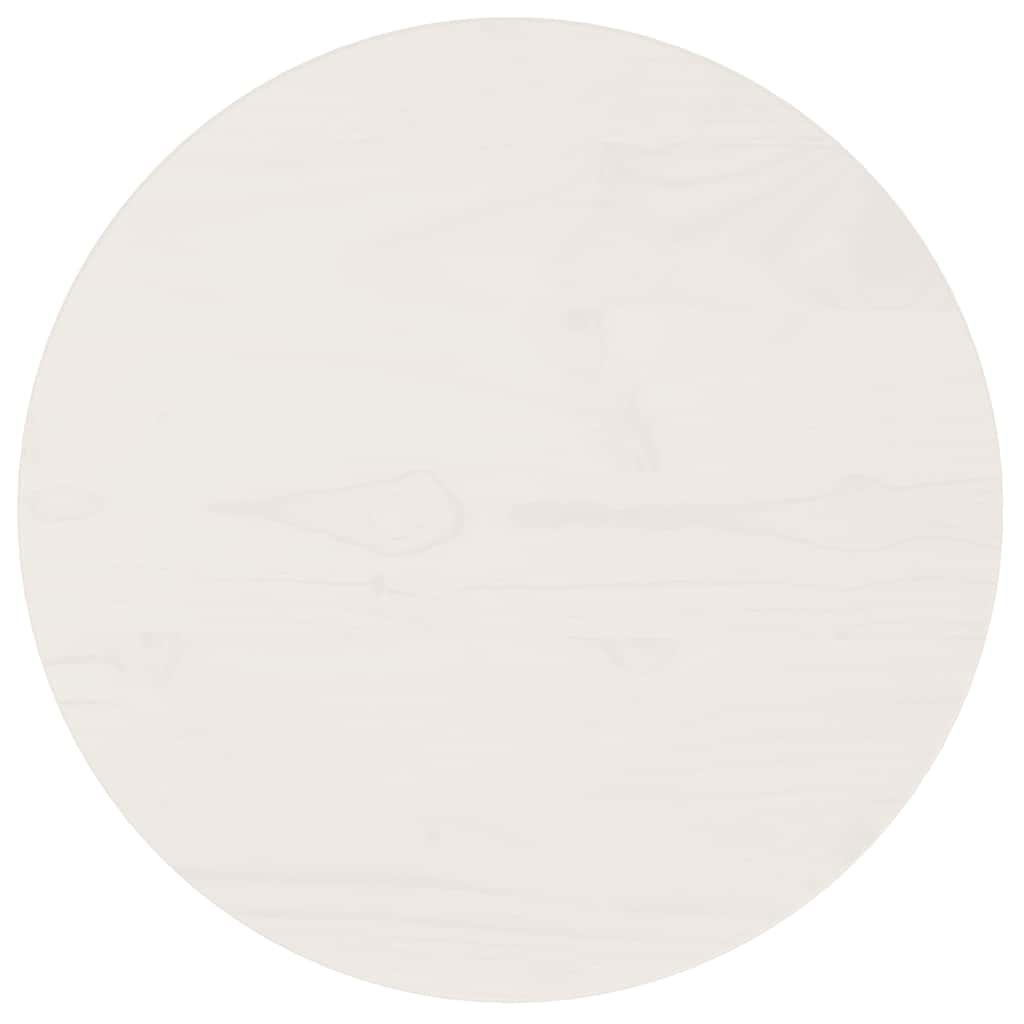 Tischplatte Weiß Ø40x2,5 cm Massivholz Kiefer