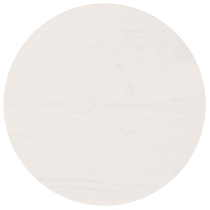 Tischplatte Weiß Ø40x2,5 cm Massivholz Kiefer