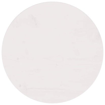 Tischplatte Weiß Ø50x2,5 cm Massivholz Kiefer