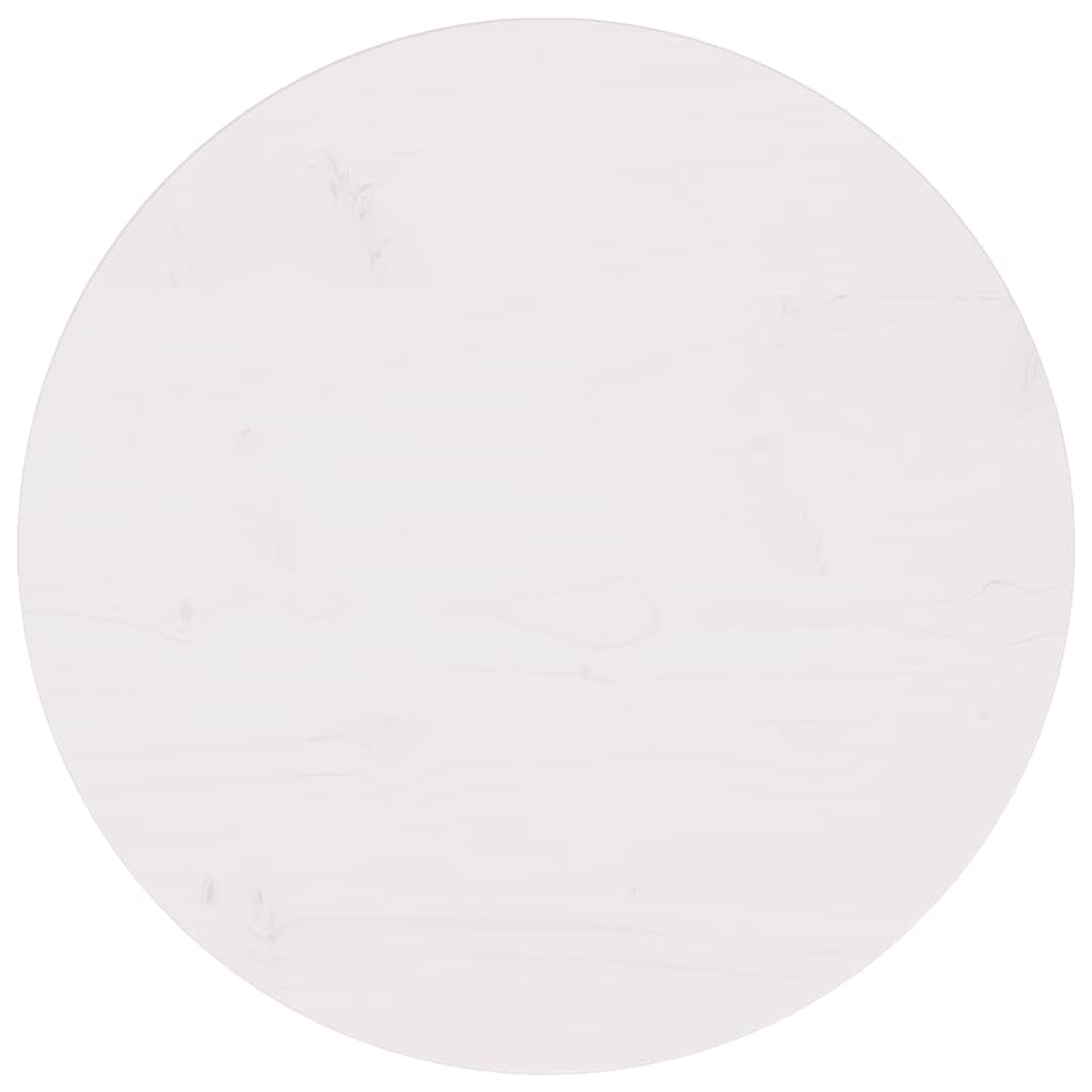 Tischplatte Weiß Ø60x2,5 cm Massivholz Kiefer