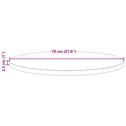 Tischplatte Weiß Ø70x2,5 cm Massivholz Kiefer