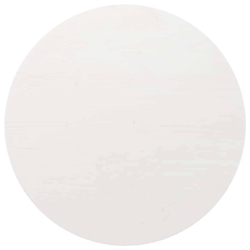 Tischplatte Weiß Ø80x2,5 cm Massivholz Kiefer