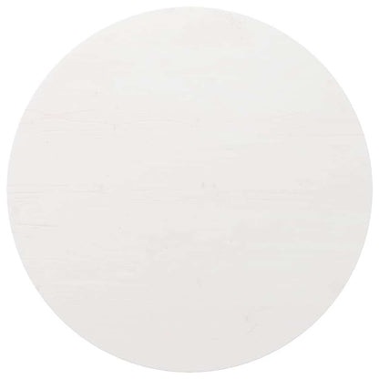 Tischplatte Weiß Ø80x2,5 cm Massivholz Kiefer