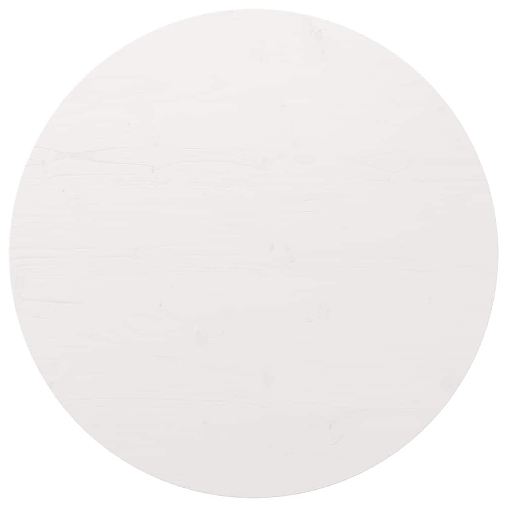Tischplatte Weiß Ø90x2,5 cm Massivholz Kiefer