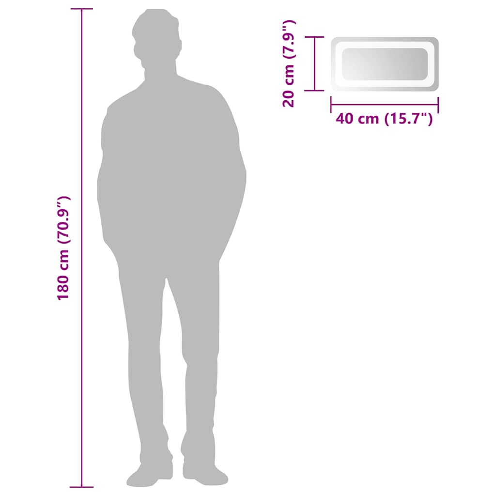 LED-Badspiegel 40x20 cm