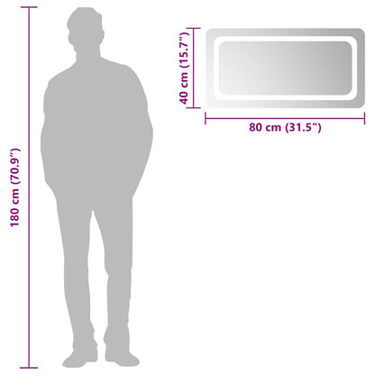 LED-Badspiegel 80x40 cm