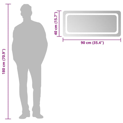 LED-Badspiegel 90x40 cm