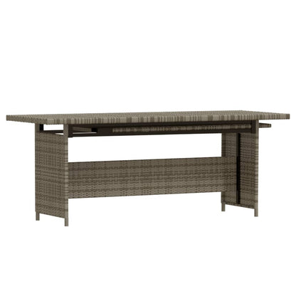 7-tlg. Garten-Lounge-Set mit Kissen Poly Rattan Grau