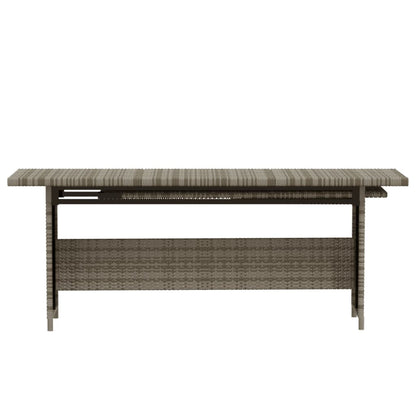 7-tlg. Garten-Lounge-Set mit Kissen Poly Rattan Grau