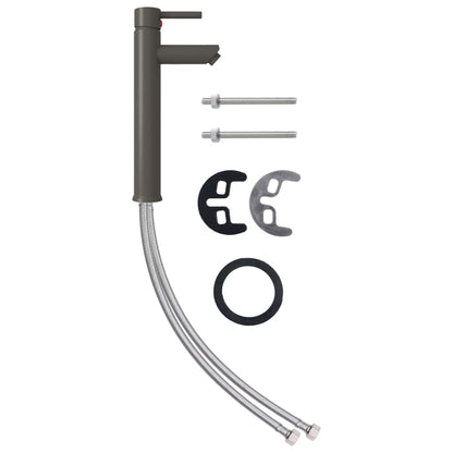 Badezimmer Waschbecken mit Wasserhahn und Ablaufgarnitur Braun