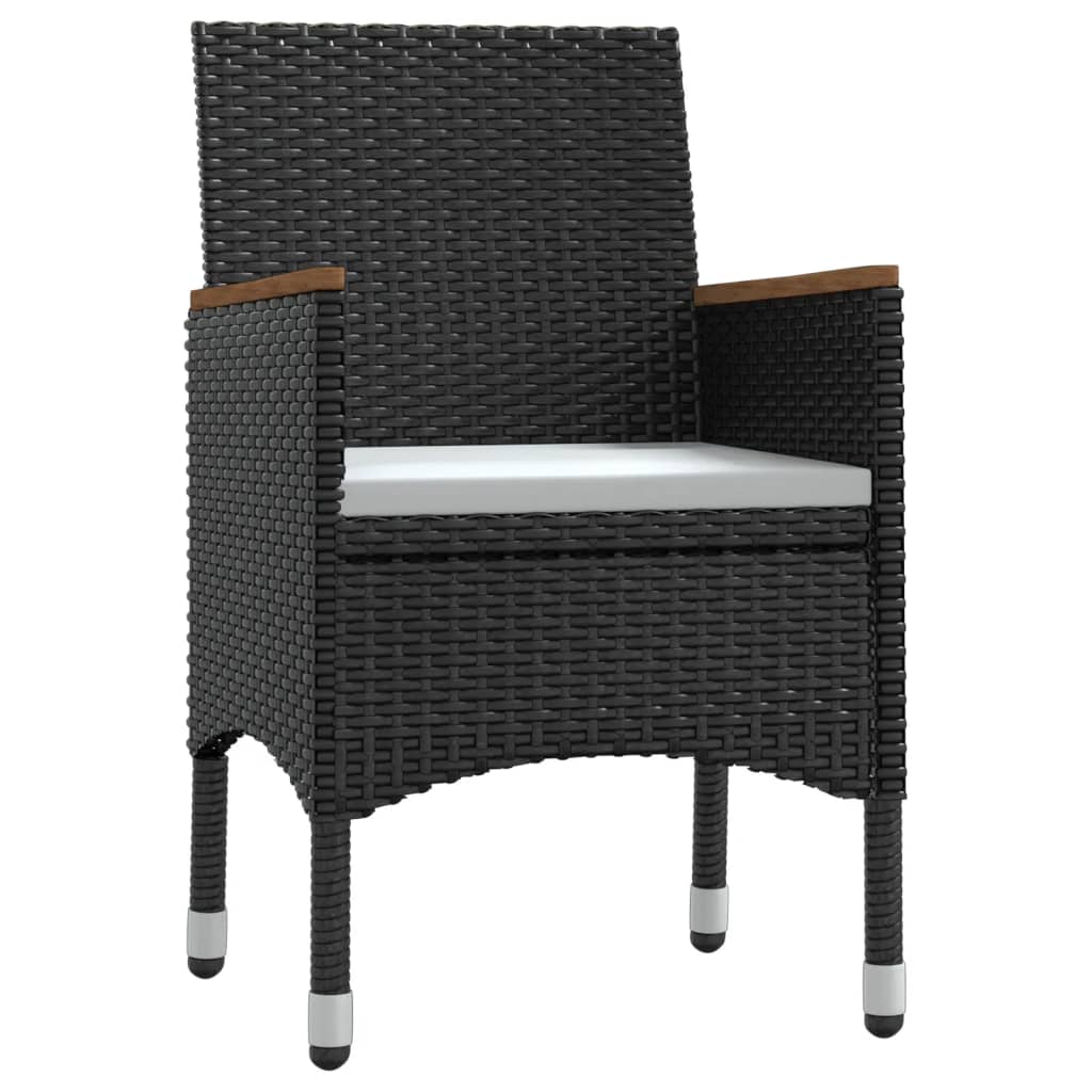 9-tlg. Garten-Essgruppe mit Kissen Schwarz