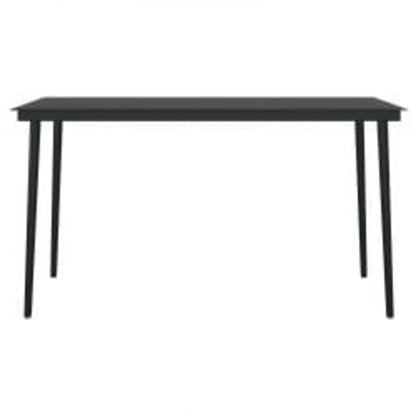 5-tlg. Garten-Essgruppe mit Kissen Grau und Schwarz