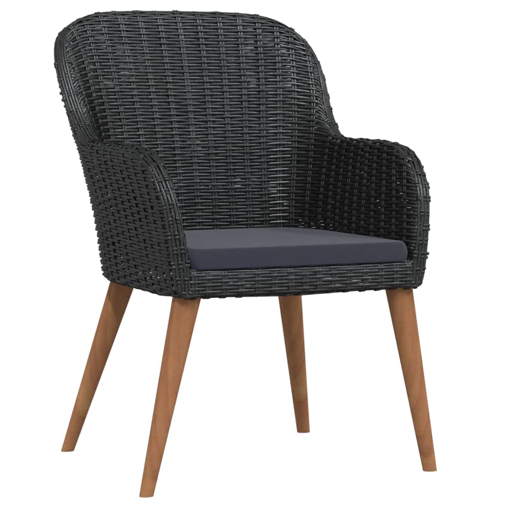 7-tlg. Garten-Essgruppe mit Kissen Schwarz