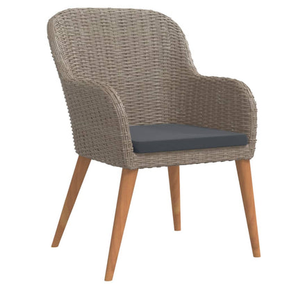 9-tlg. Garten-Essgruppe mit Kissen Braun