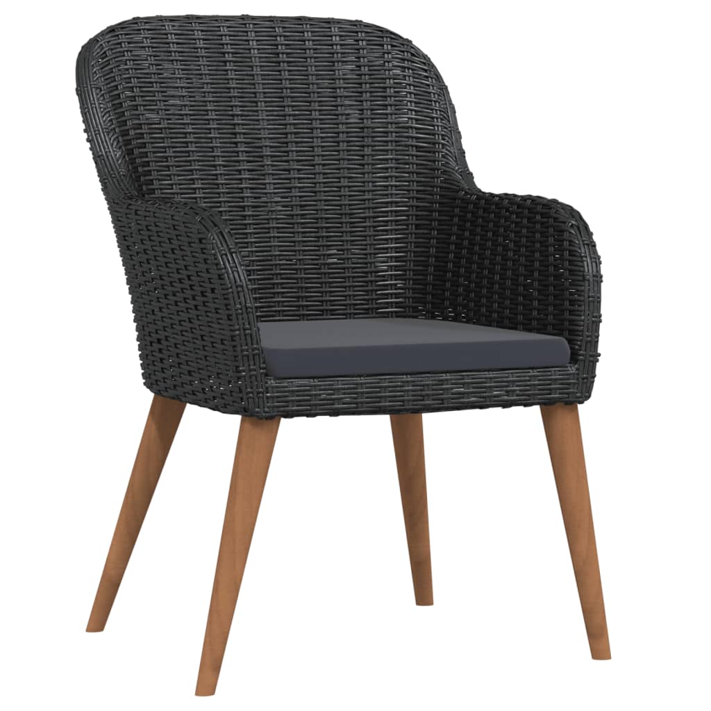 7-tlg. Garten-Essgruppe mit Kissen Schwarz