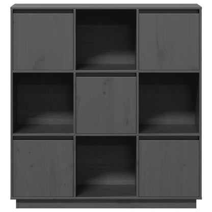 Highboard Grau 110,5x35x117 cm Massivholz Kiefer