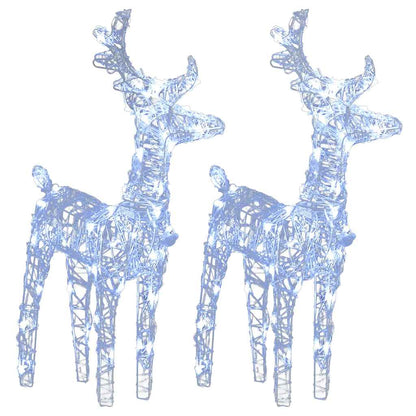 LED-Rentiere 2 Stk. Kaltweiß 80 LEDs Acryl