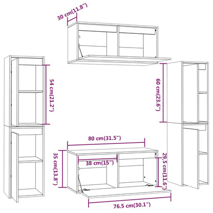 TV-Schränke 6 Stk. Massivholz Kiefer