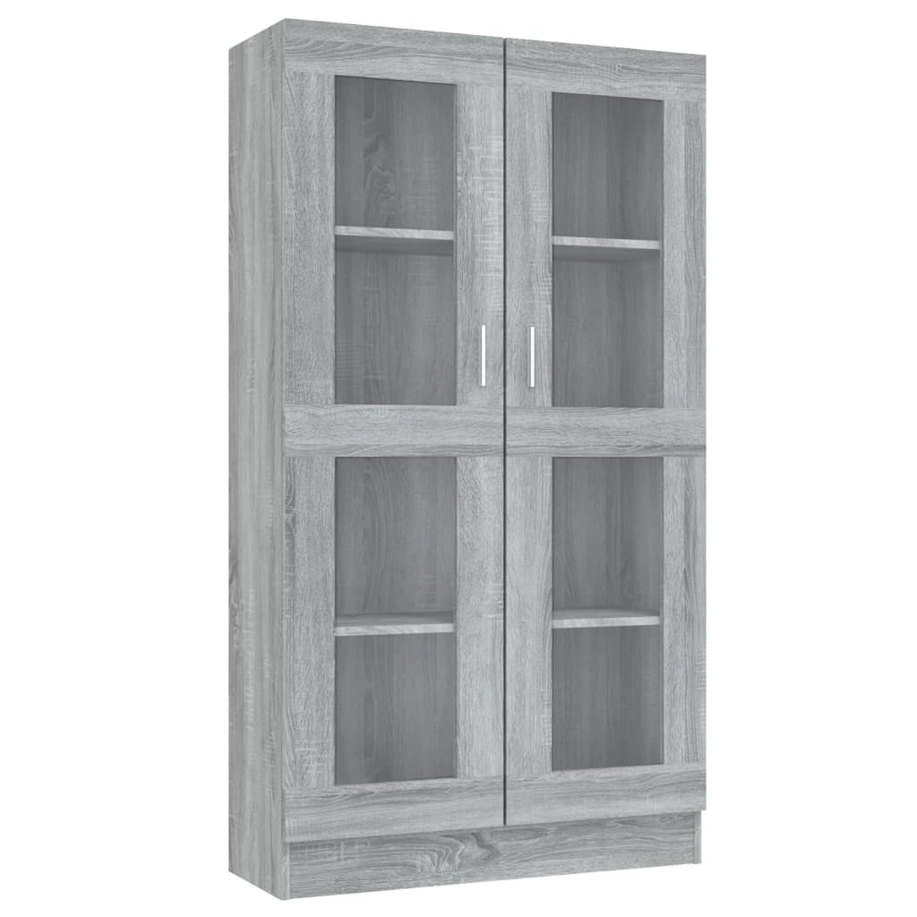 Vitrinenschrank Grau Sonoma 82,5x30,5x150 cm Holzwerkstoff
