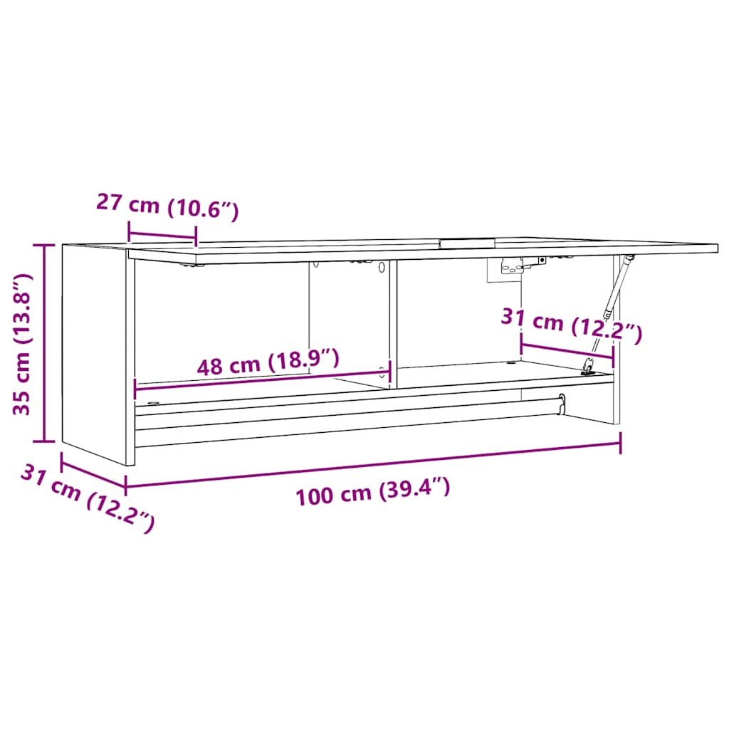 Kleiderschrank Braun Eichen-Optik 100x32,5x35 cm Holzwerkstoff