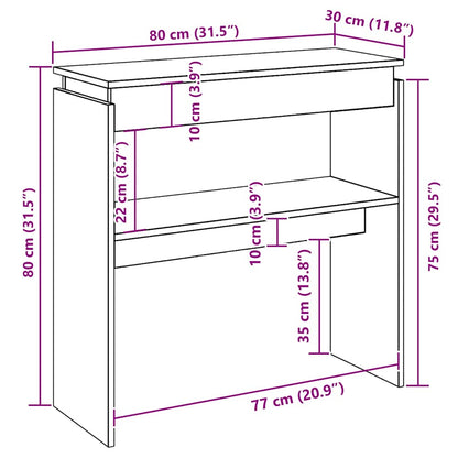 Konsolentisch Grau Sonoma 80x30x80 cm Holzwerkstoff