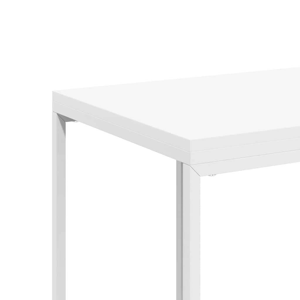 Beistelltisch mit Rollen Weiß 40x30x63,5 cm Holzwerkstoff