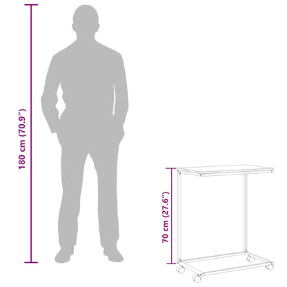 Beistelltisch mit Rollen Weiß 55x35x70 cm Holzwerkstoff