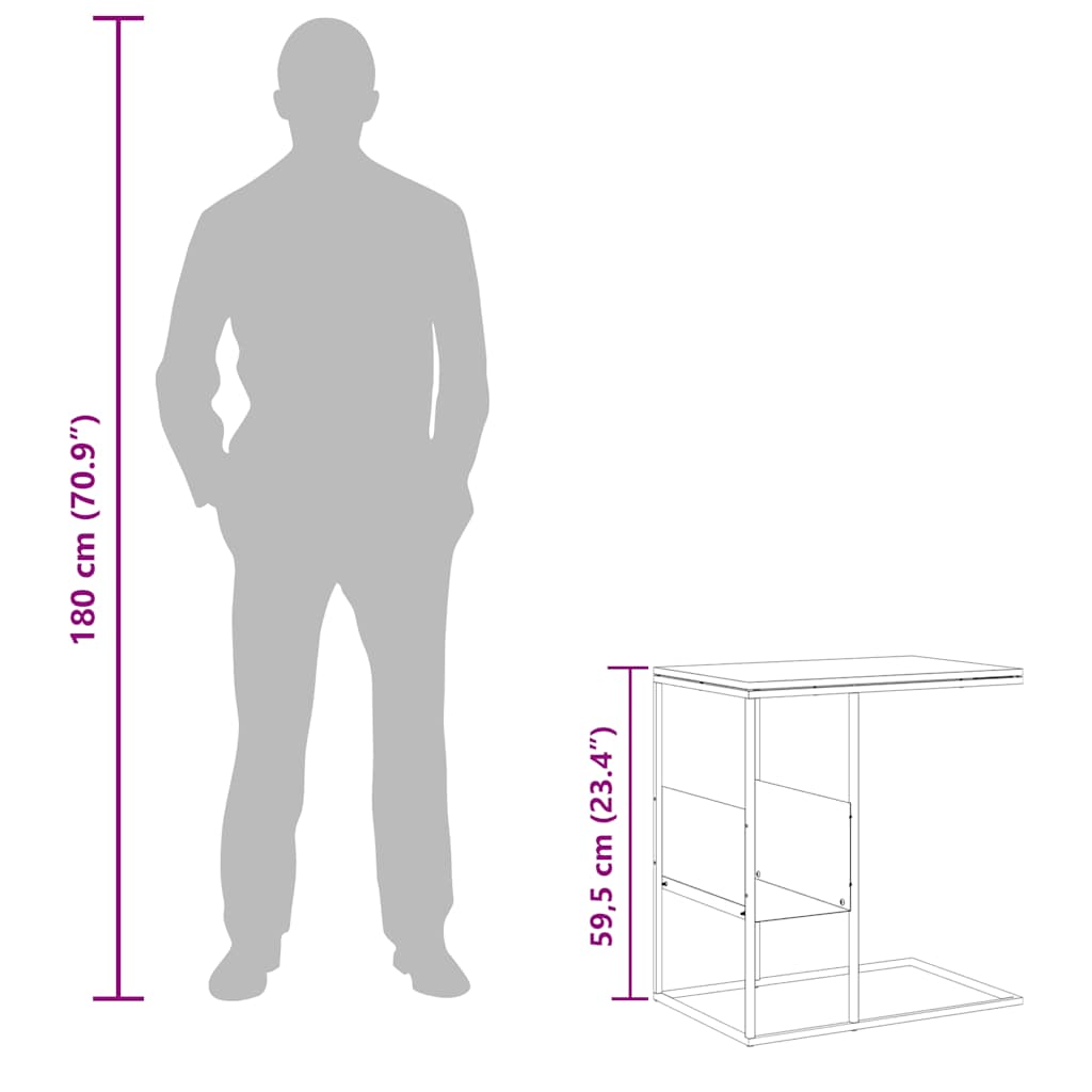 Beistelltisch Schwarz 55x36x59,5 cm Holzwerkstoff