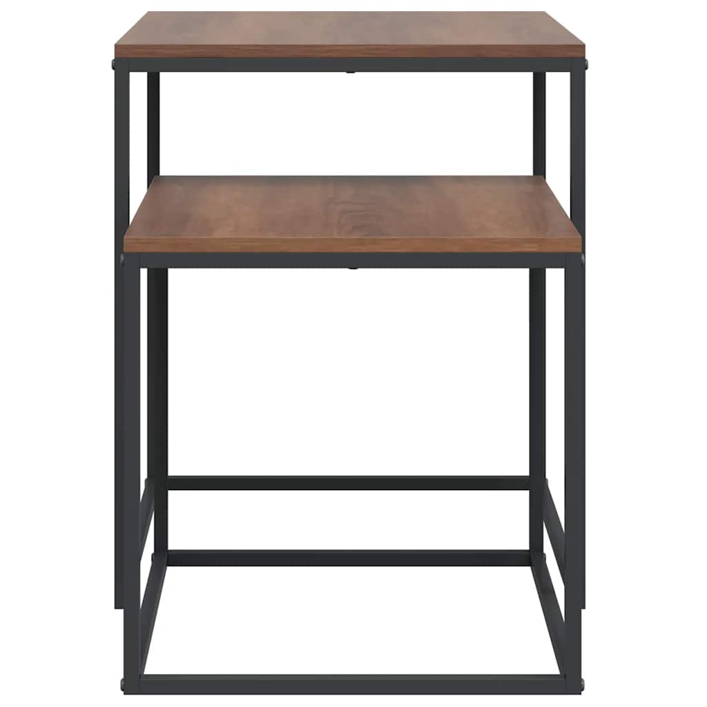 Couchtisch-Set 2-tlg. Holzwerkstoff und Metall