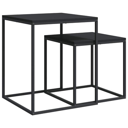 Couchtisch-Set 2-tlg. Holzwerkstoff und Metall