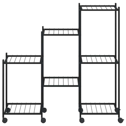 Blumenständer mit Rollen 83x25x83,5 cm Schwarz Eisen